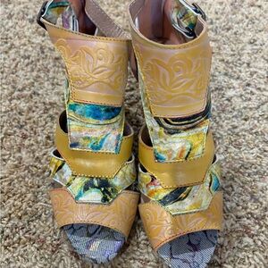 Vibrant Multicolor Open-Toe Heels